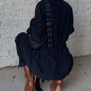 Black Denim Jumpsuit